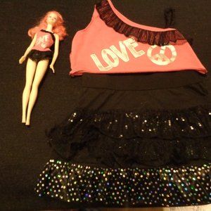 GIRLHOODCORE DOLLCORE BARBIECORE GIRLS LOVE TOP FLUFFY SKIRT PINK HAIR B…